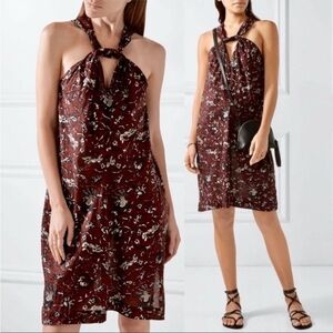 Isabel Marant Red Knoted Neck Halter Midi Dress 4